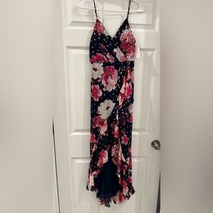 Floral Navy Maxi Dress with Floral Print